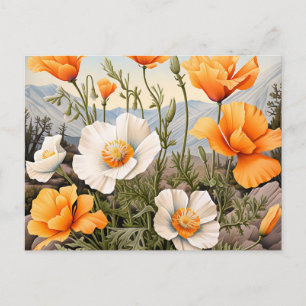 Delicate California Poppy Floral Postcard
