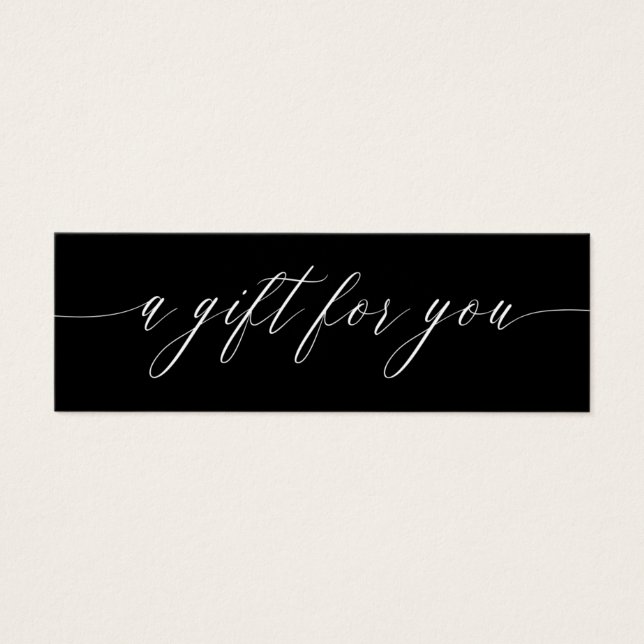 Delicate Calligraphy Black & White Gift Card (Front)