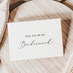 Delicate Calligraphy Bridesmaid Proposal Card