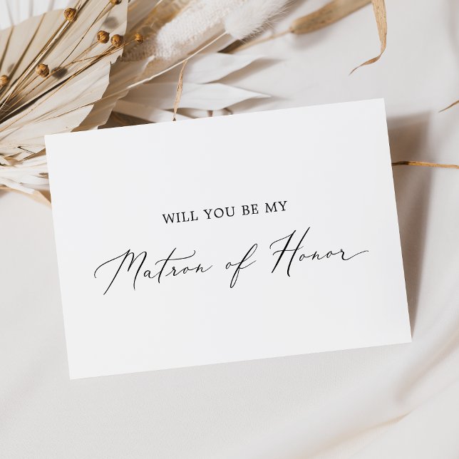 Delicate Calligraphy Matron of Honour Proposal Car Invitation (Creator Uploaded)