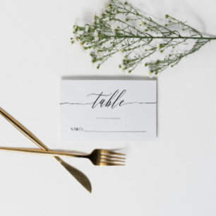 Delicate Calligraphy - Names & Wedding Date Place Card