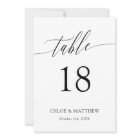 Delicate Calligraphy Names & Wedding Date Table 