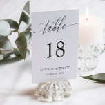 Delicate Calligraphy - Names & Wedding Date Table Number<br><div class="desc">Elegant table cards in black and white with a delicate calligraphy script. Add your names and wedding date too!</div>
