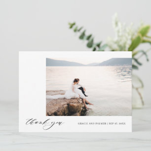 Delicate Calligraphy Simple Wedding Thank you Card