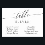 Delicate Calligraphy Table Number Guest Names<br><div class="desc">Elegant horizontal table cards in black and white with a delicate calligraphy script. Add the names of your wedding guests!</div>