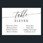 Delicate Calligraphy Table Number Guest Names<br><div class="desc">Elegant horizontal table cards in black and white with a delicate calligraphy script. Add the names of your wedding guests!</div>