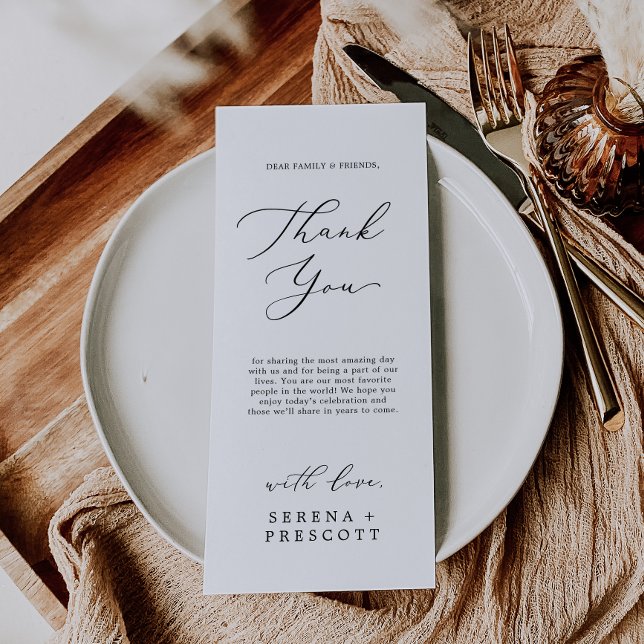 Delicate Calligraphy Tea Thank You Reception Card (Creator Uploaded)