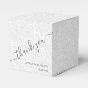 Delicate Calligraphy Thank You Wedding Favour Box