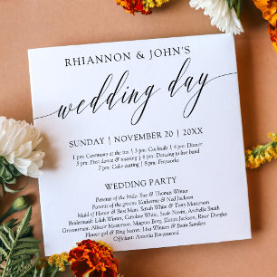 Delicate Calligraphy Wedding Day Program Programme