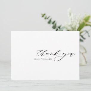 Delicate Calligraphy Wedding Day Thank You Card