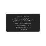 Delicate Charcoal Please Note Our New Address Label<br><div class="desc">These delicate charcoal please note our new address labels are perfect for a modern holiday card or moving announcement envelope. The romantic minimalist design features lovely and elegant typography on a dark grey background with a clean and simple look.</div>