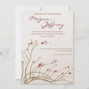 Delicate Cherry Blossom Wedding Invitation
