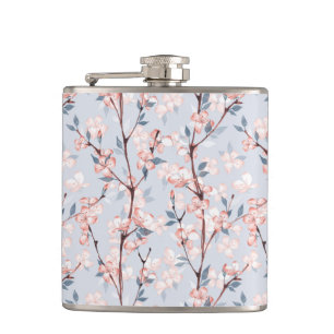 Delicate Cherry BlossomPattern Hip Flask