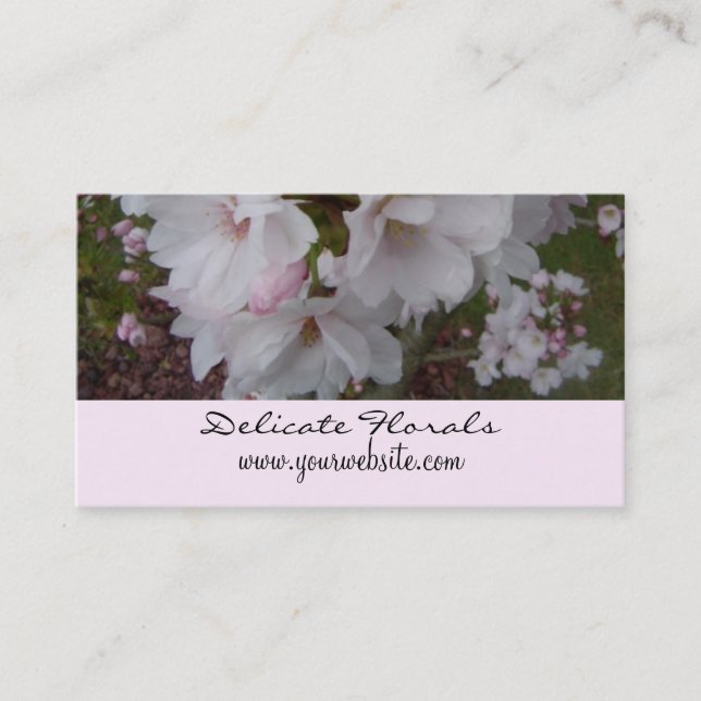 Delicate Cherry Blossoms Business Card (Front)