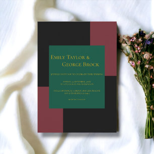 Delicate Chic Retro Colourful Formal Wedding Invitation