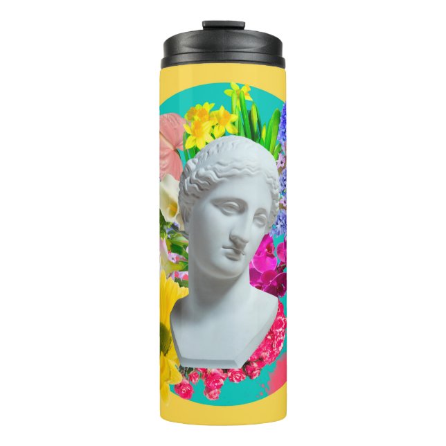 Delicate. Collage with plaster head statue isolate Thermal Tumbler (Front)