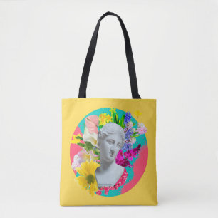 Delicate. Collage with plaster head statue isolate Tote Bag