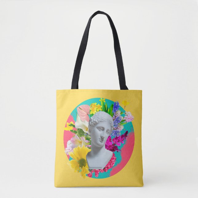 Delicate. Collage with plaster head statue isolate Tote Bag (Front)