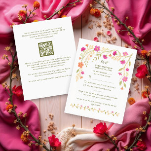Delicate Colorful Floral Border Mexican Embroidery Enclosure Card