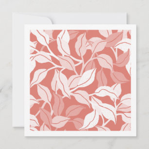 Delicate Coral Leaf Canopy Silhouette Art Card