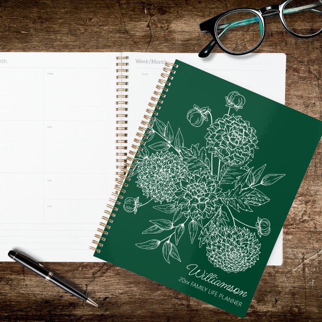 Delicate Country Flower Line Illustration Planner (Creator Uploaded)