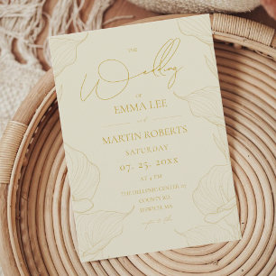 Delicate Cream Butter Yellow Flower Wedding Invitation