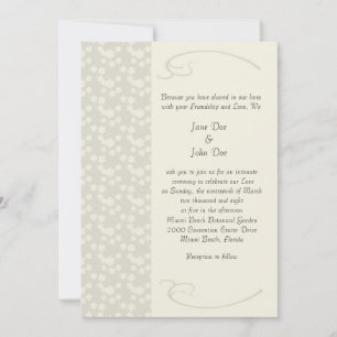 Delicate Cream Floral Wedding Invitations Custom