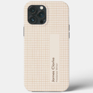 Delicate Creamy Brown Chequered Pattern iPhone 13 Pro Max Case