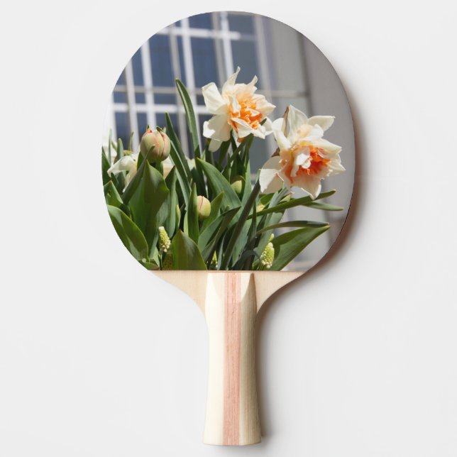 Delicate cute daffodils spring   ping pong paddle (Front)