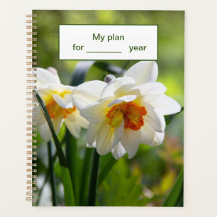 Delicate cute daffodils spring planner