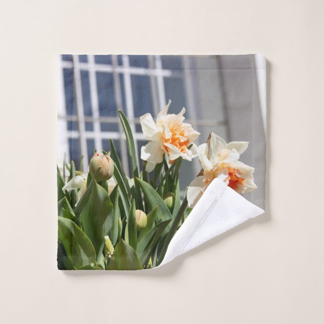 Delicate cute daffodils spring     wash cloth (Wash Cloth)