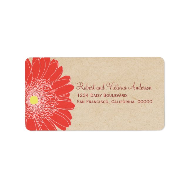 Delicate Daisies Address Labels, Red Label (Front)