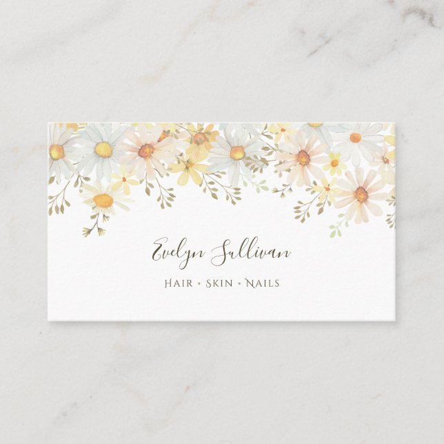 Delicate daisies business card (Front)