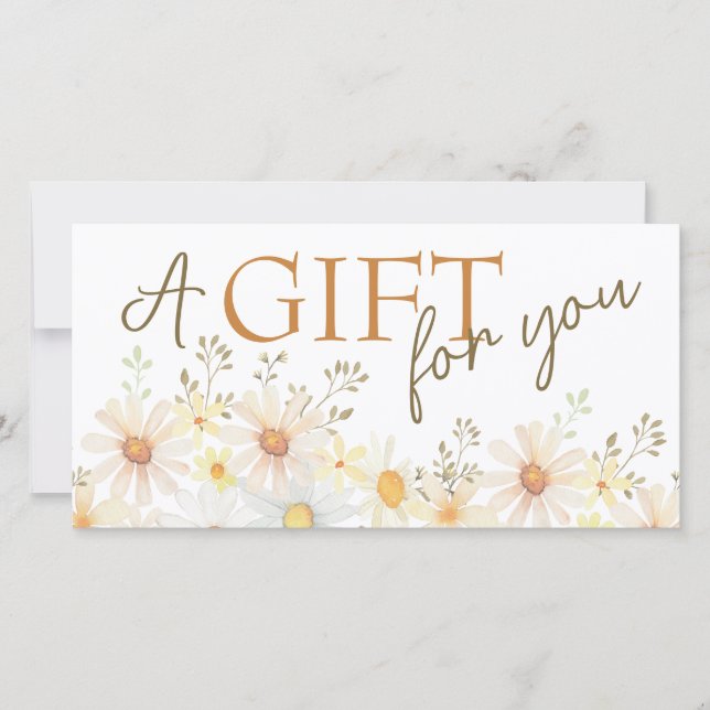 Delicate daisies gift certificate (Front)