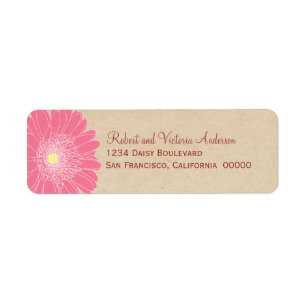 Delicate Daisies Return Address Labels, Pink