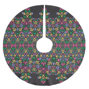 Delicate Damask Baroque Victorian Seamless Brushed Polyester Tree Skirt