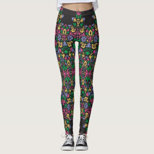 Delicate Damask Baroque Victorian Seamless Leggings