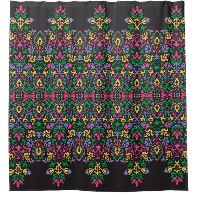 Delicate Damask Baroque Victorian Seamless Shower Curtain (Front)