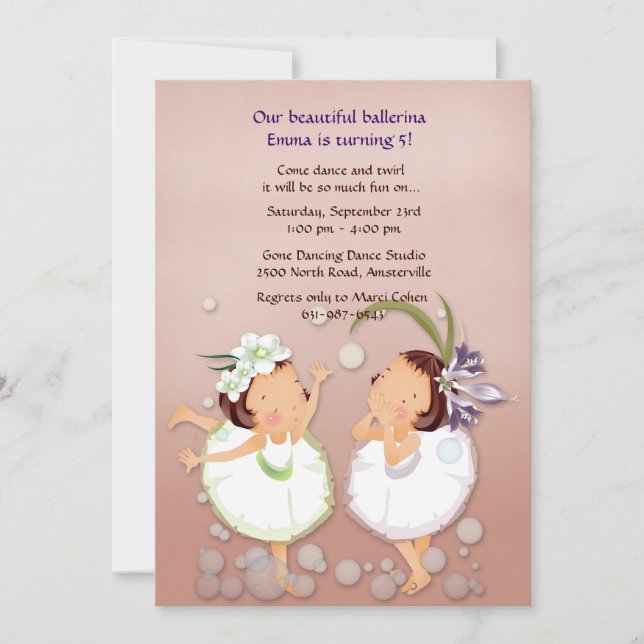 Delicate Dancers Invitation (Front)