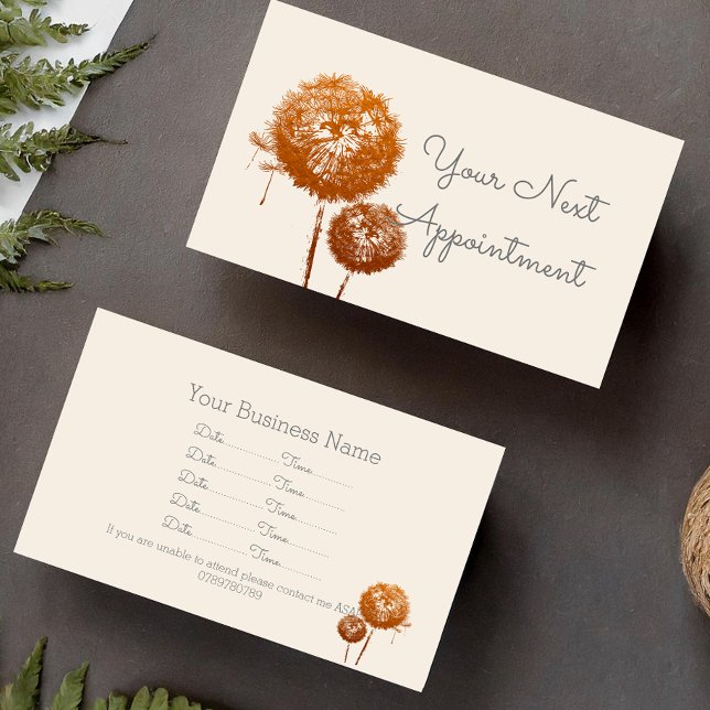 Delicate Dandelion Clock On Cream Business Card (Creator Uploaded)