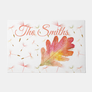 Delicate Dandelions & Autumn Leaf Doormat