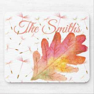 Delicate Dandelions & Autumn Leaf Mouse Pad