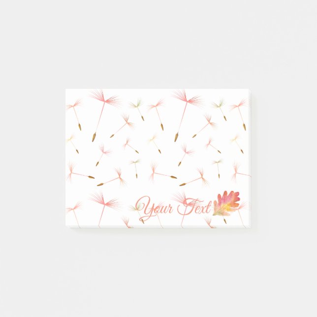 Delicate Dandelions & Autumn Leaf Post-it Notes (Front)