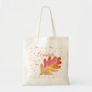 Delicate Dandelions & Autumn Leaf Tote Bag