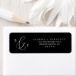 Delicate Dark Black Calligraphy Return Address<br><div class="desc">These delicate dark black calligraphy return address labels are perfect for a modern wedding. The romantic minimalist design features lovely and elegant white typography on a black background with a clean and simple look. These labels can be used for a wedding, bridal shower, special event or any time you need...</div>