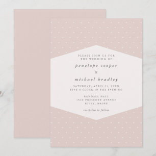 Delicate Dots Blush Pink Wedding Invitation