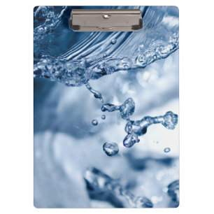 Delicate drops of light blue water clipboard