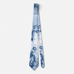 Delicate drops of light blue water  tie