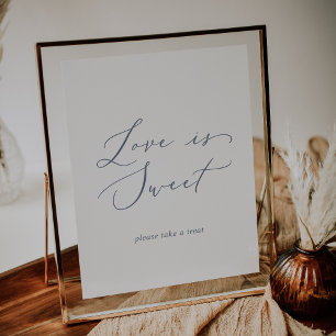 Delicate Dusty Blue Love Is Sweet Wedding Sign