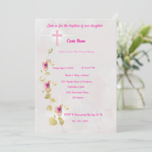 Delicate Elegance acrylic baptism invitation templ
